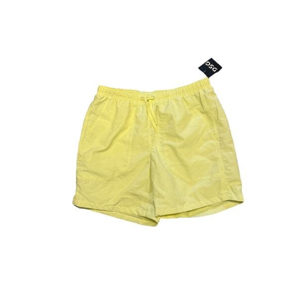 DSG Men’s 6” Rec Shorts Large Yellow Pulse Swim Trunks Lined Drawstring Pocket - Picture 2 of 5